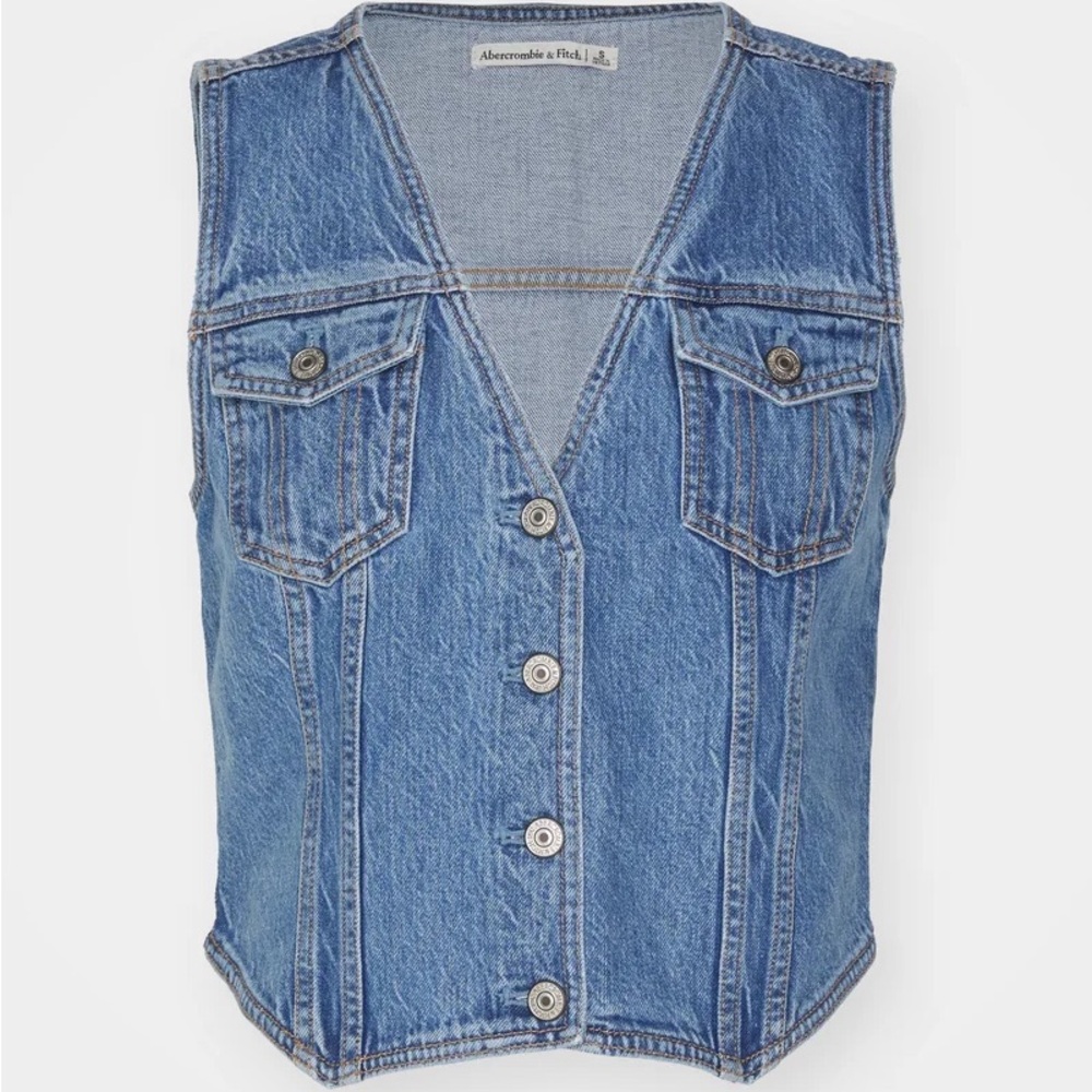 Abercrombie & Fitch Light Blue Denim Vest